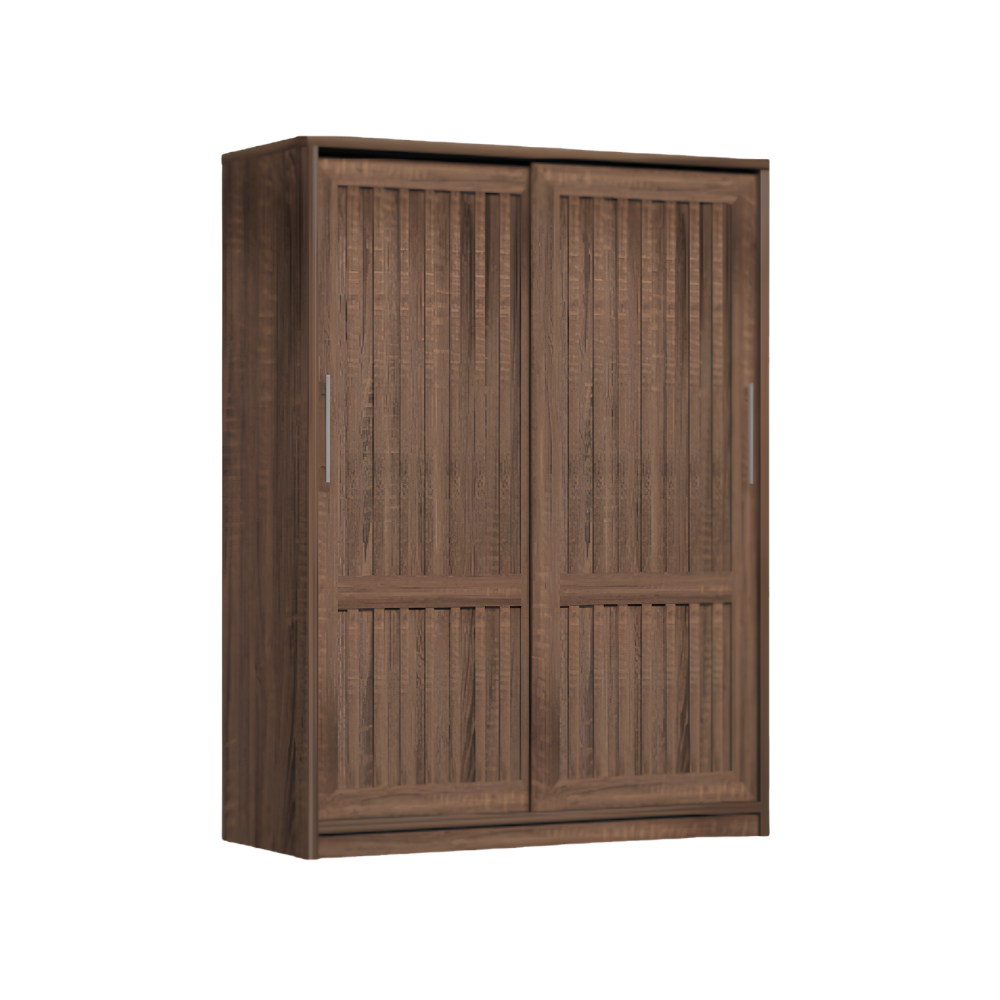 ตู้เสื้อผ้าบานเลื่อน WISDOM DESIGN FURNITURE รุ่น W18SLT 180 ซม. สีวอลนัท